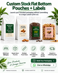 Custom Flat Bottom Pouches + Labels | MOQ 500 | Free Design