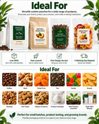 Custom Flat Bottom Pouches + Labels | MOQ 500 | Free Design