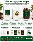 Custom Flat Bottom Pouches + Labels | MOQ 500 | Free Design